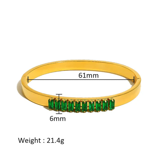 Emerald Baguette Bangle