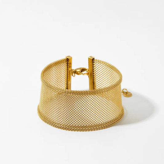 Statement Gold Net Bracelet