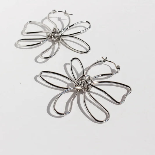 Ribbon Bloom Statement Hoops