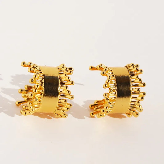 Aurelia Textured Gold Hoops