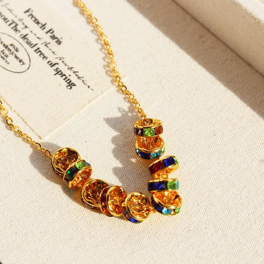 Aurora Vintage Rainbow Bead Necklace