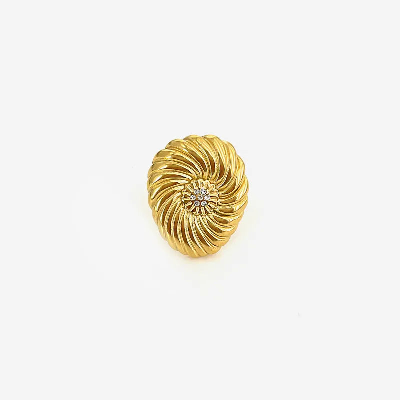 Golden Swirl Bloom Ring