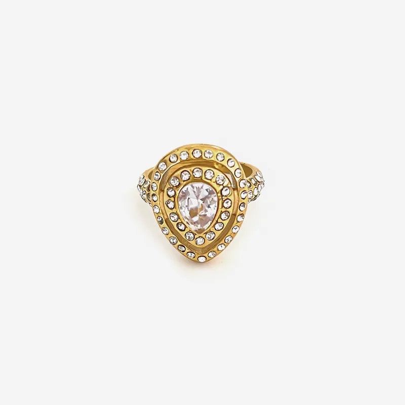 Pear Radiance Dome Ring