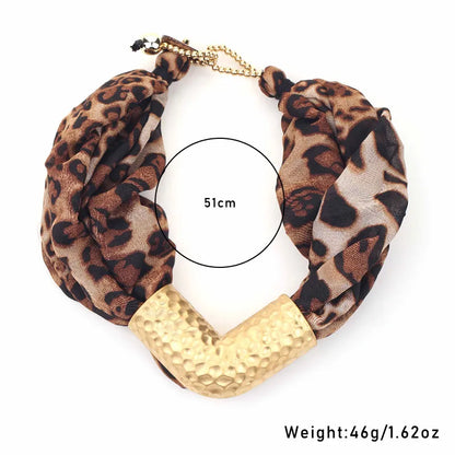 Leopard Twist Choker with Hammered Gold Accent
