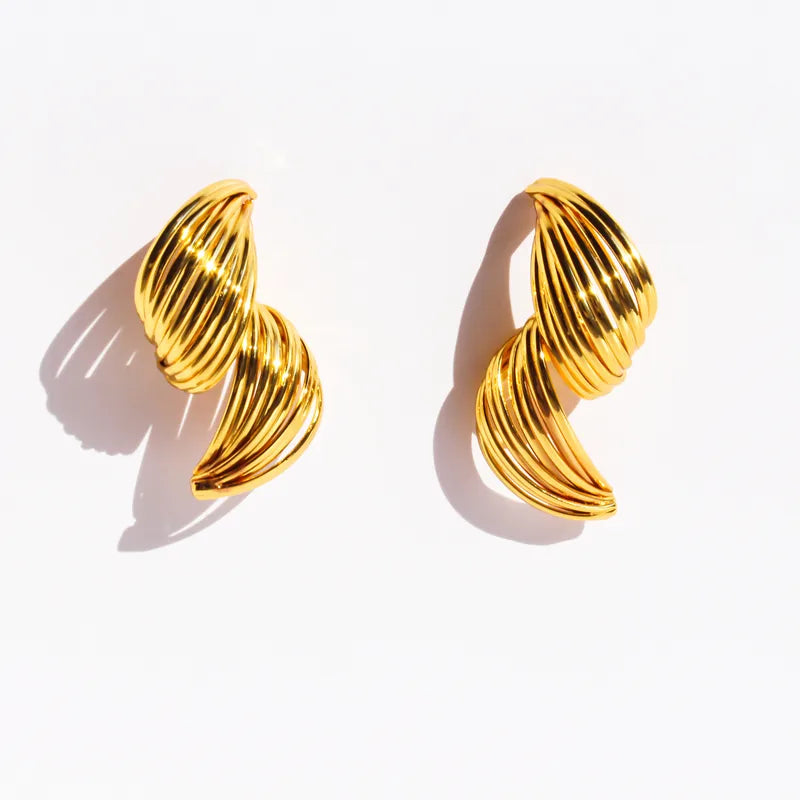 Twist Spiral Textured Earrings