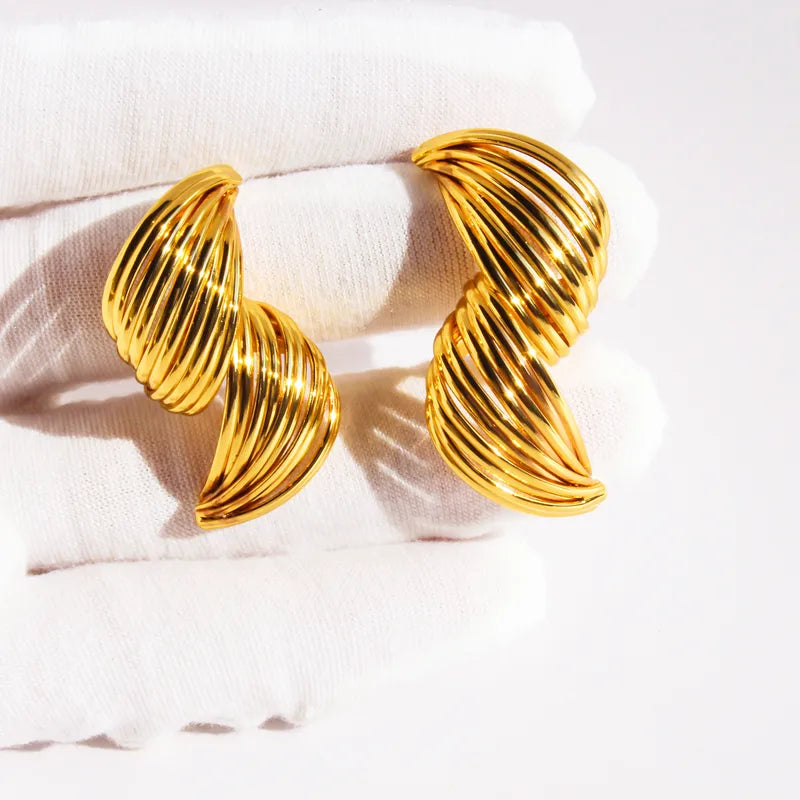 Twist Spiral Textured Earrings