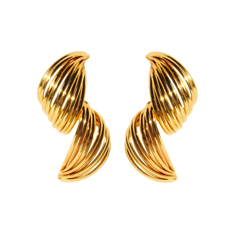 Twist Spiral Textured Earrings