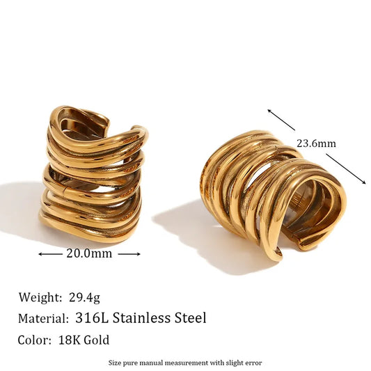 French Sculpted Gold Ear Cuffs