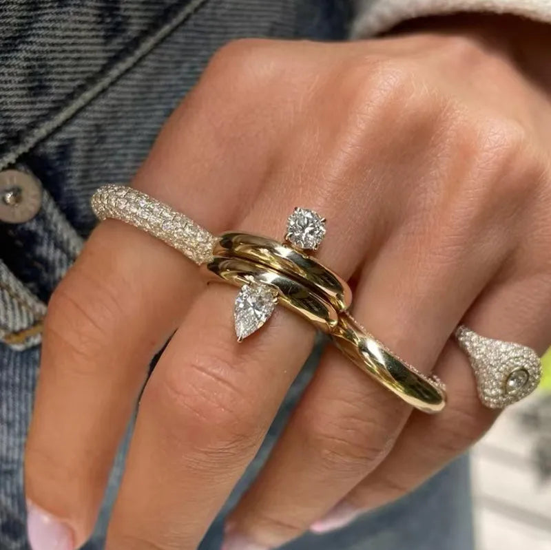 Golden Crystal Signature Ring