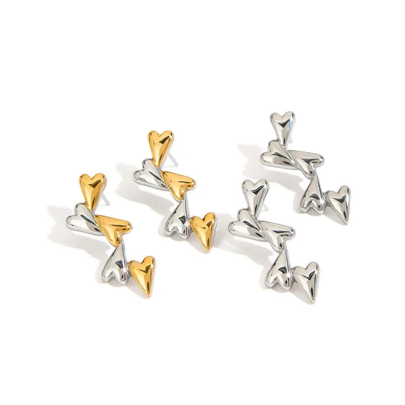 Heartline Silver Stud Earrings