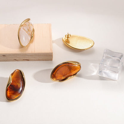 Amber Hour Stud Earrings