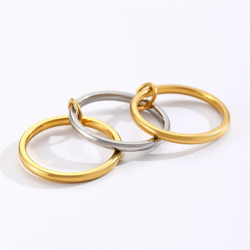 Dual-Tone Harmony Ring Set