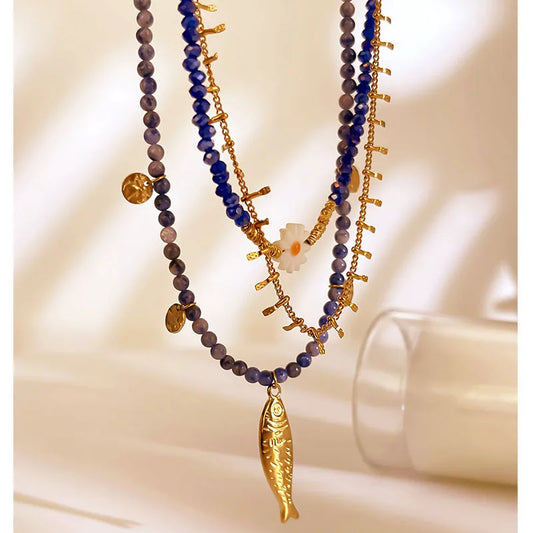 Nerina Blue Bloom Necklace