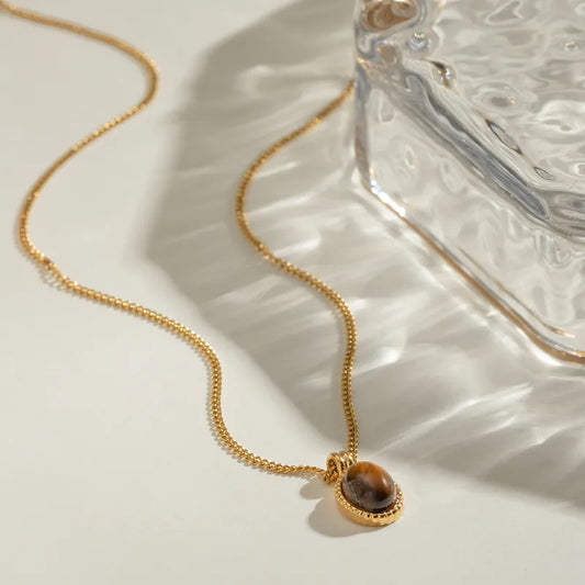 Tiger Eye Charm Necklace