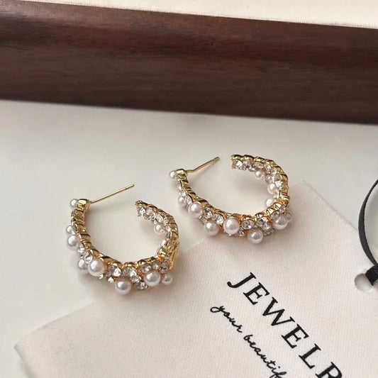 Parisian Pearl Hoops