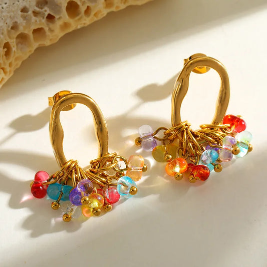 Boho Bead Cluster Earrings