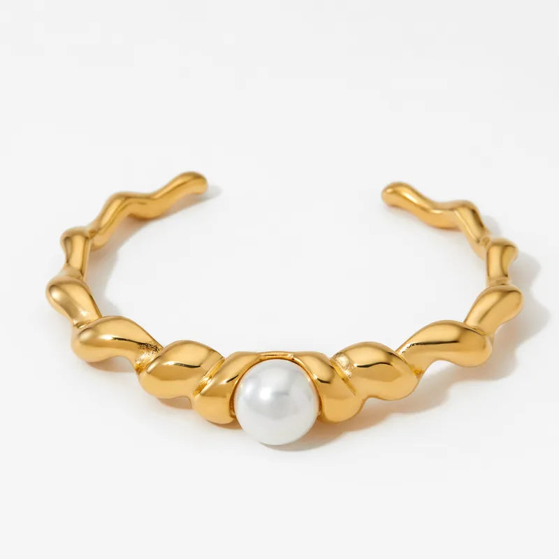 Sculpted Pearl Accent Cuff