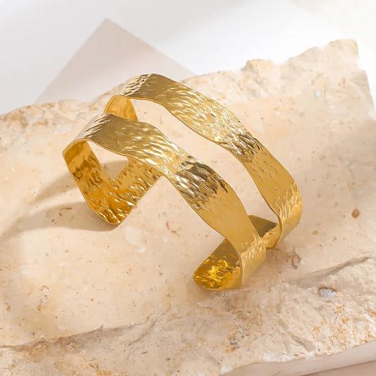 Hammered Open Cuff Bangle