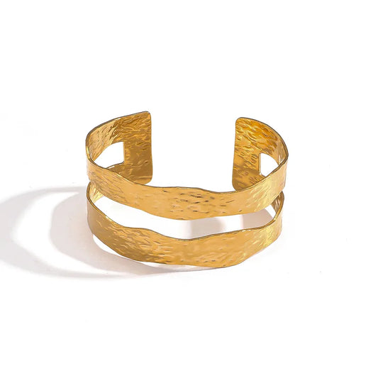 Hammered Open Cuff Bangle