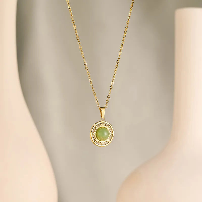 Olive Antique Round Pendant