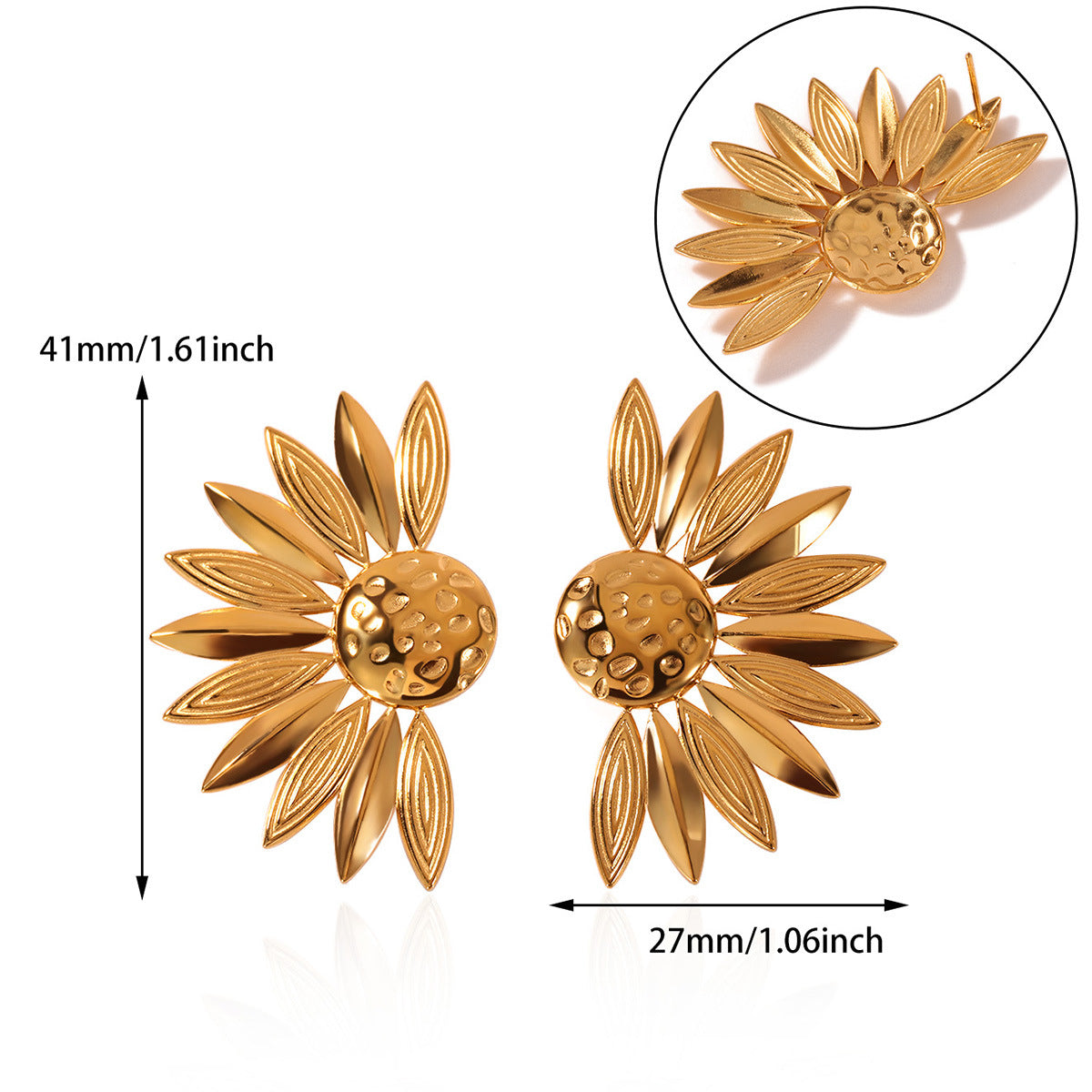 Vintage Sunburst Floral Earrings