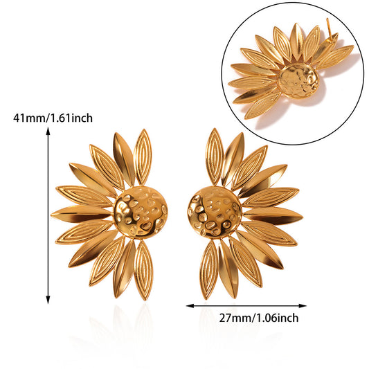 Vintage Sunburst Floral Earrings