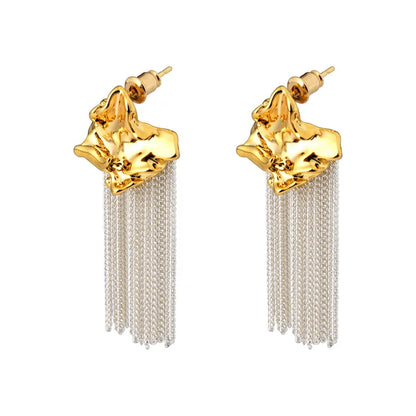 Sculpted Metal Fringe Earrings