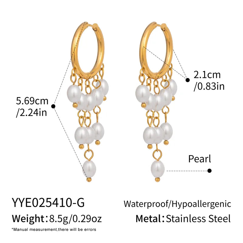 Pearl Drizzle Hoop Earrings