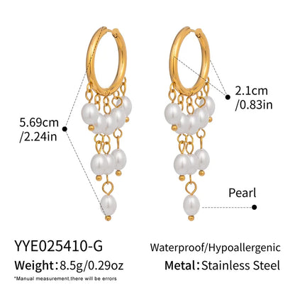 Pearl Drizzle Hoop Earrings