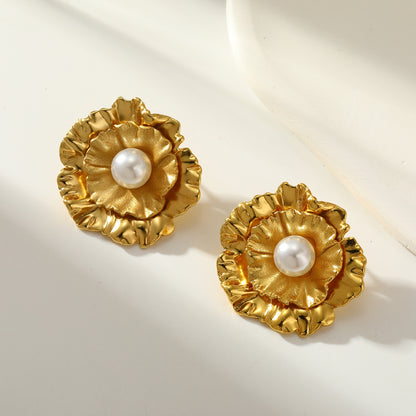 Pearl Bloom Stud Earrings