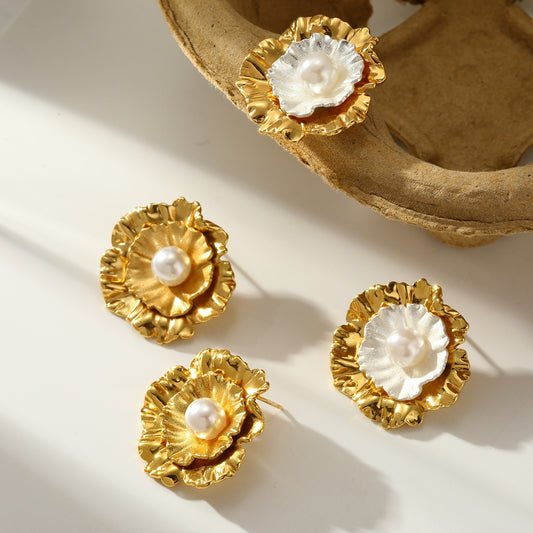 Pearl Bloom Stud Earrings