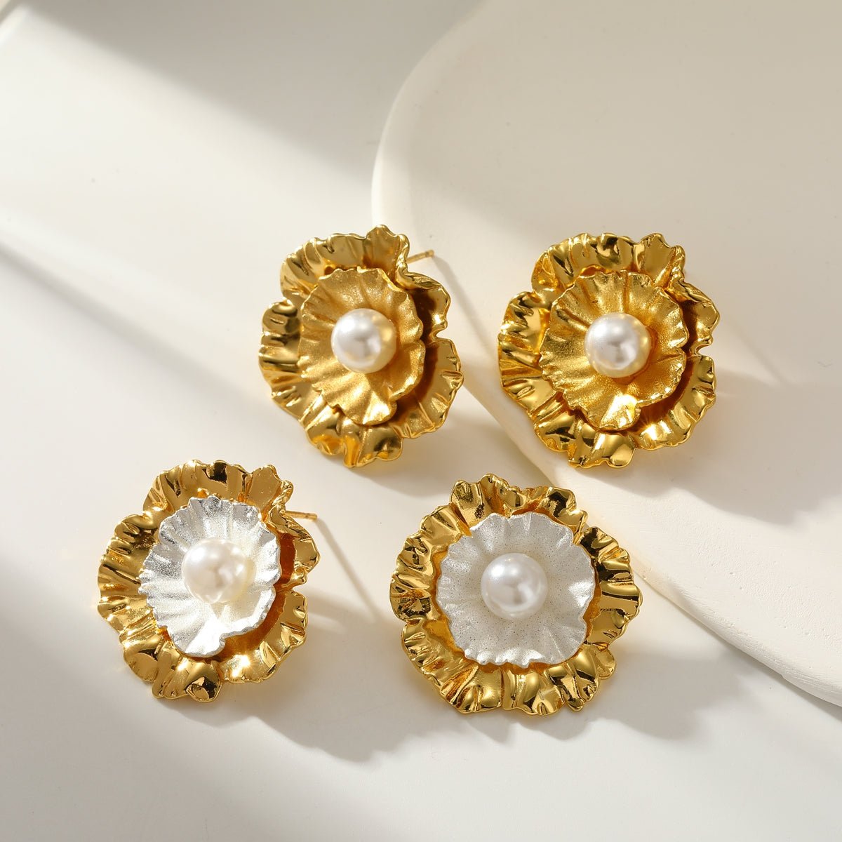 Pearl Bloom Stud Earrings