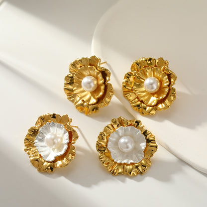 Pearl Bloom Stud Earrings