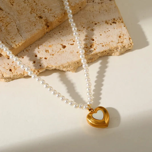 Amour Pearl Heart Necklace