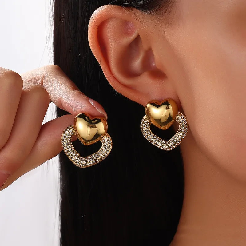 Celeste Heart Pavé Studs