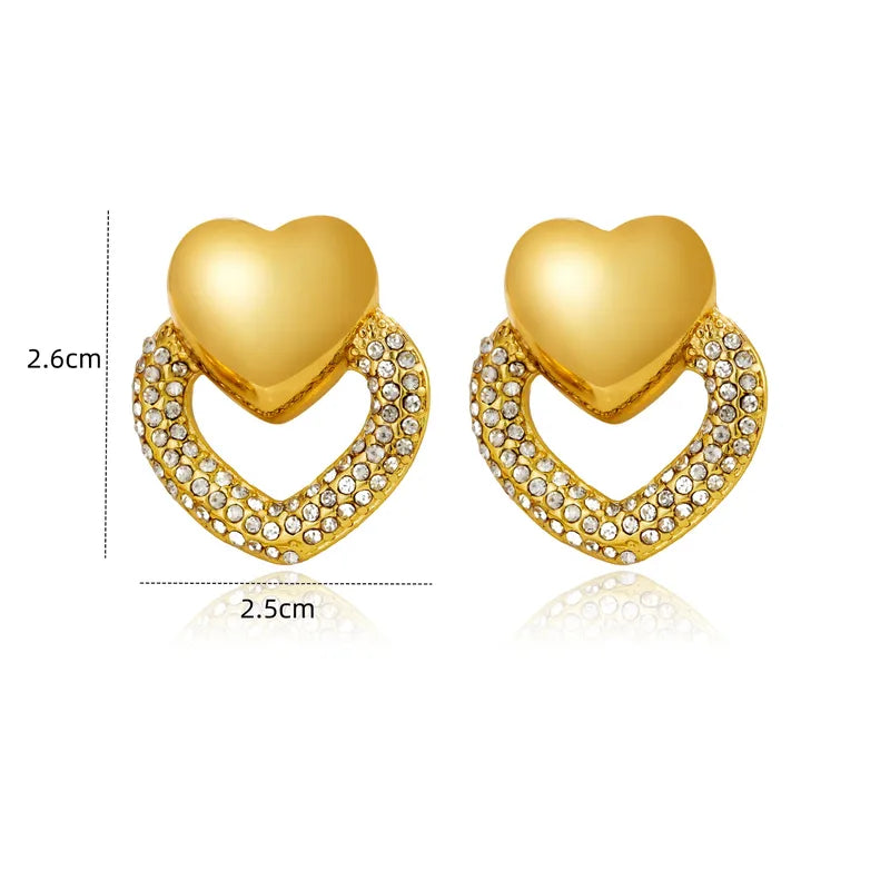 Celeste Heart Pavé Studs