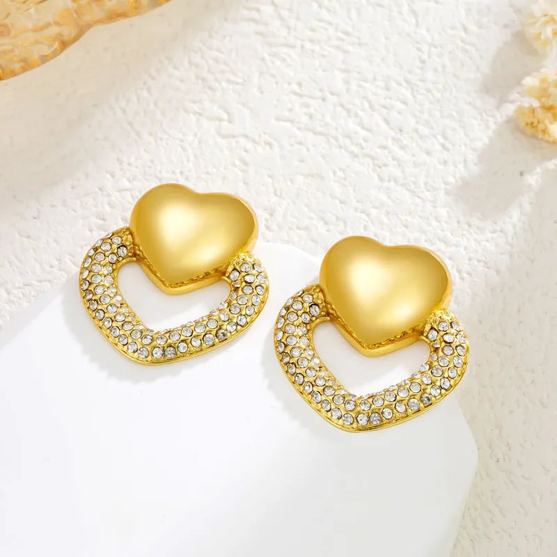 Celeste Heart Pavé Studs