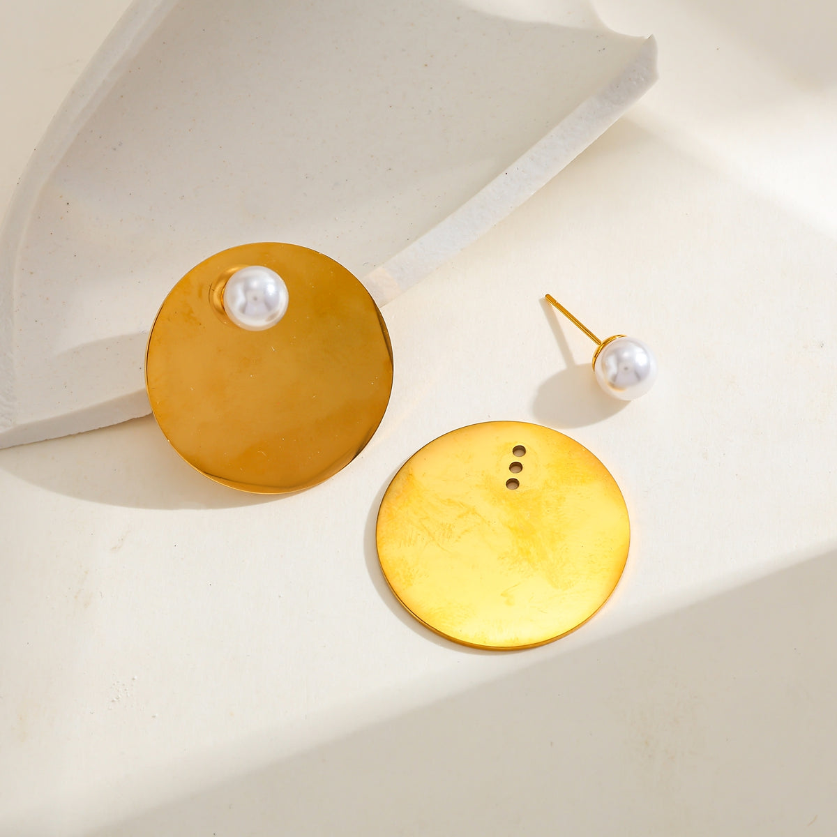 Pearl Disc Statement Studs