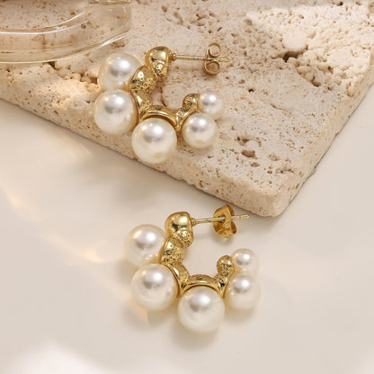 Pearl Loop Studs Earrings