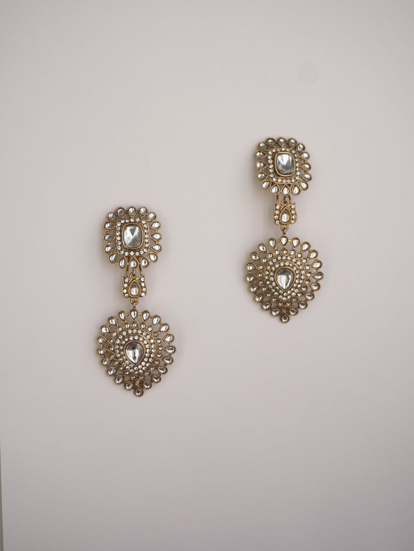 Noor Polki Double Drop Earrings