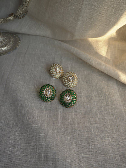 Kamal Meenakari Stud Earrings