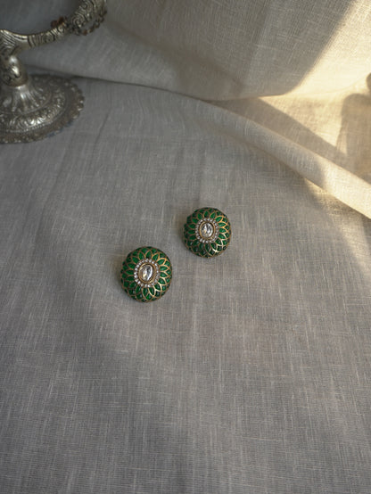 Kamal Meenakari Stud Earrings