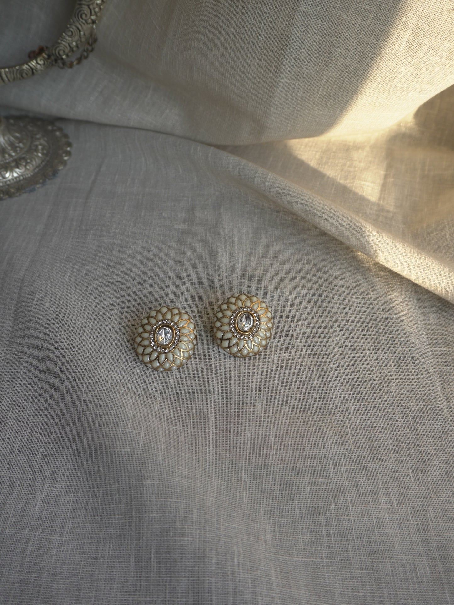 Kamal Meenakari Stud Earrings