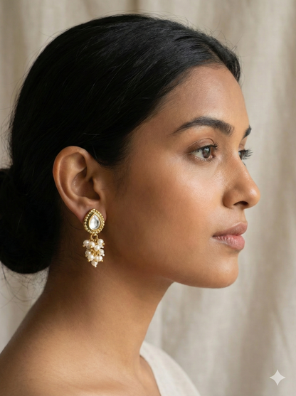 Aarna Kundan Mini Drop Earrings