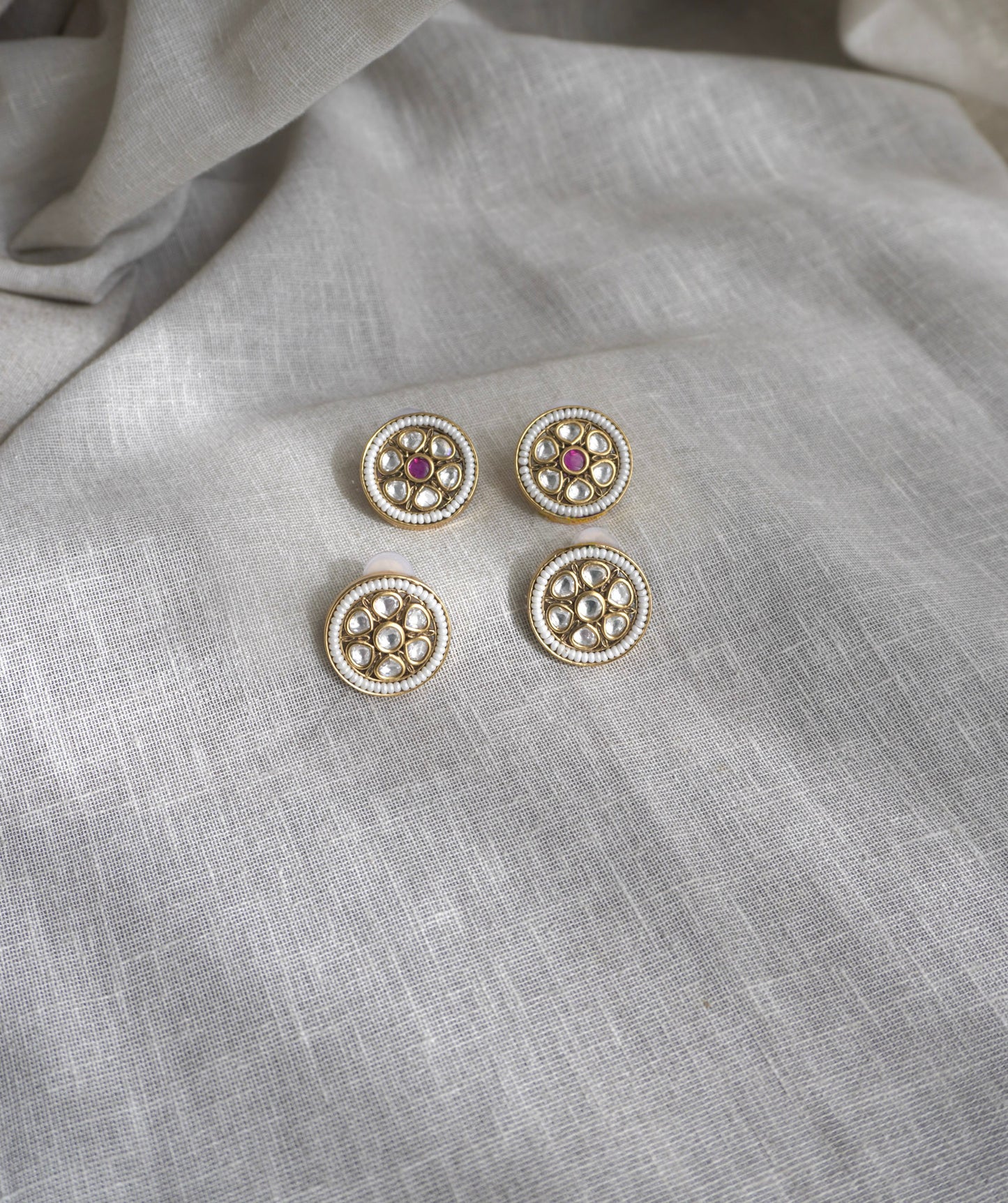 Diya Kundan Stud Earrings