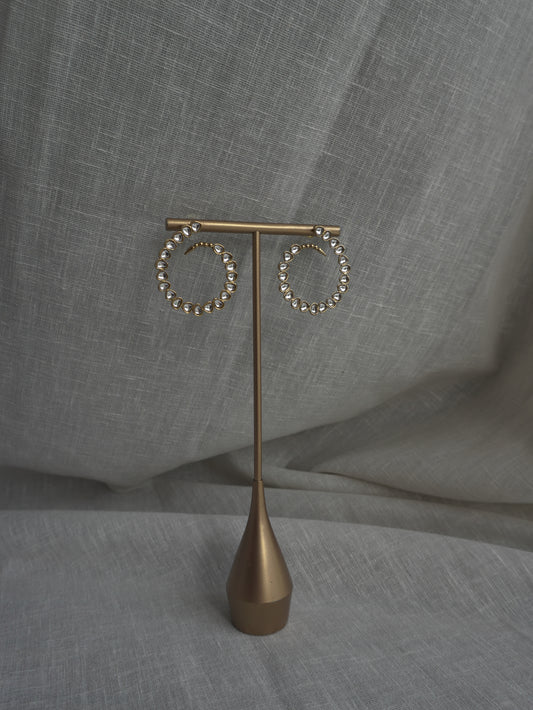 Veda Kundan Hoop Earrings
