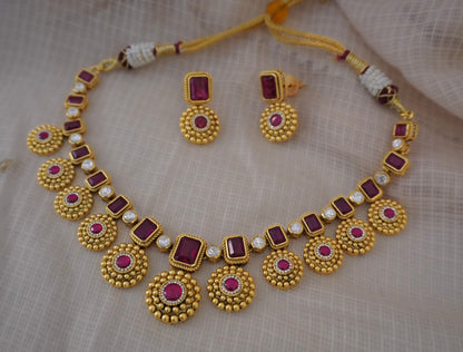 Sindhu Red Necklace Set