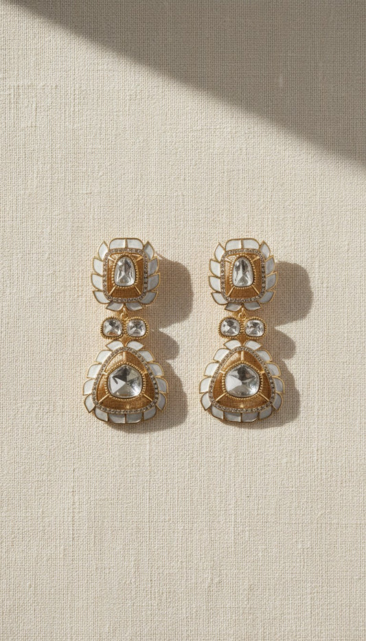 Layered Enamel Drop Earrings