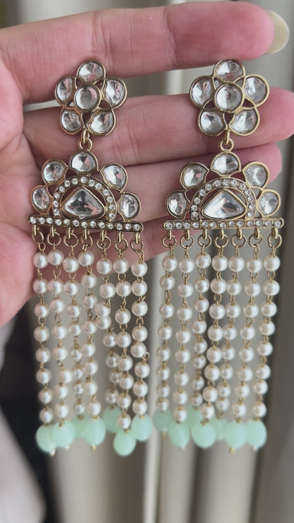 Mint Green Resha Tassel Earrings